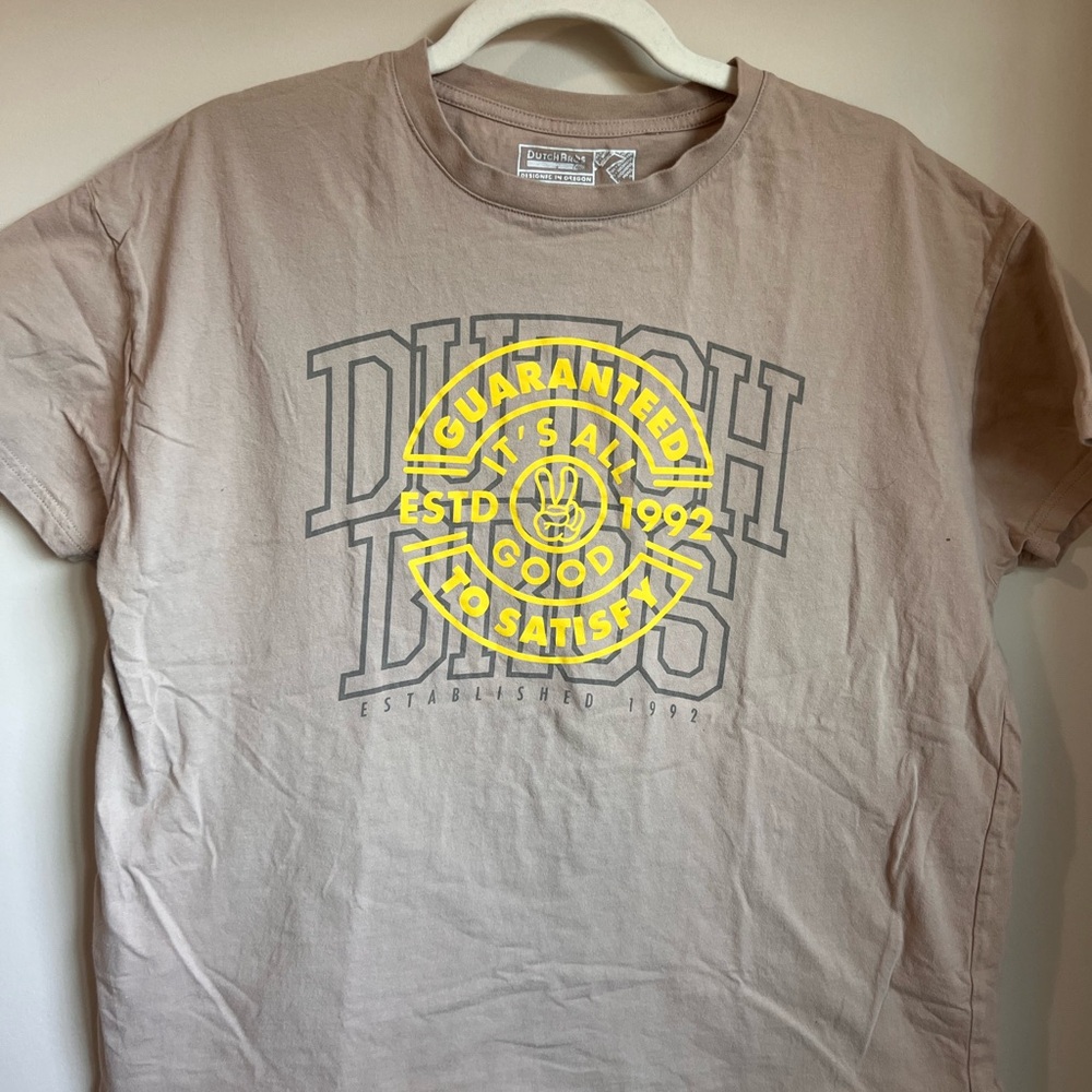 Dutch Bros Graphic Tee - Tan and Yellow